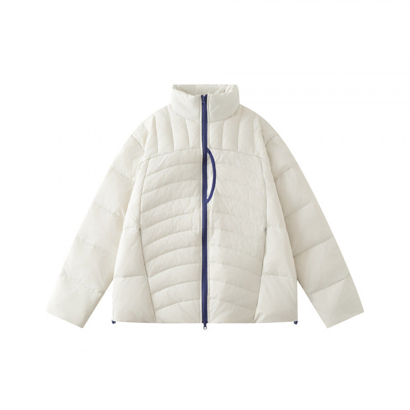 Unisex Boxy-Steppjacke mit hohem Stehkragen und kontrastierendem Zweiwege-Reißverschluss Drune