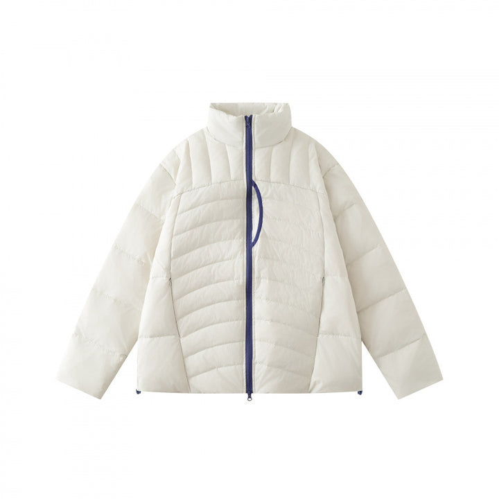 Unisex Boxy-Steppjacke mit hohem Stehkragen und kontrastierendem Zweiwege-Reißverschluss Drune