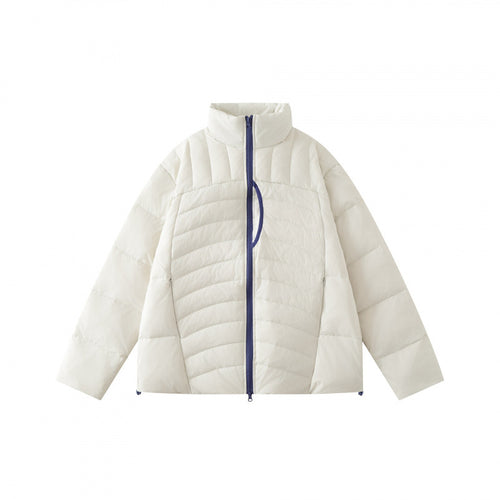 Unisex Boxy-Steppjacke mit hohem Stehkragen und kontrastierendem Zweiwege-Reißverschluss Drune