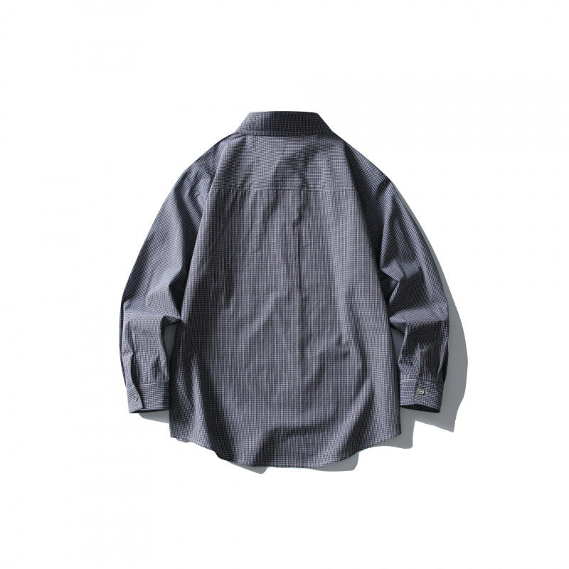 Herren Locker geschnittenes Oversize-Hemd mit feinem Vichy-Karo, Brusttasche und abgerundetem Saum Drune