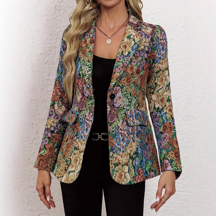 Damen Blazerjacke mit floralem Muster und eleganten Details Drune