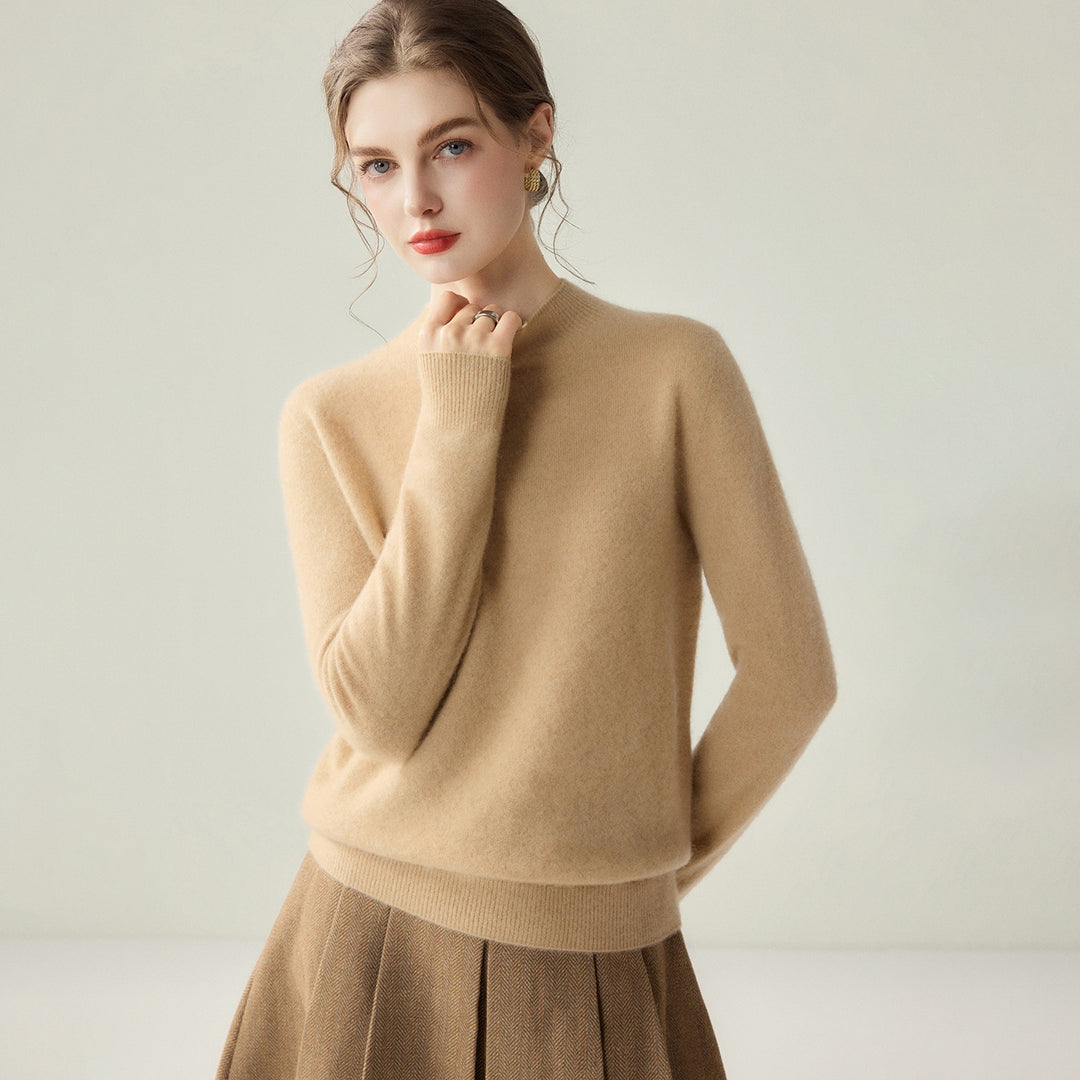 Damen Schmaler Mockneck-Feinstrickpullover mit kaschmirähnlicher Haptik Drune