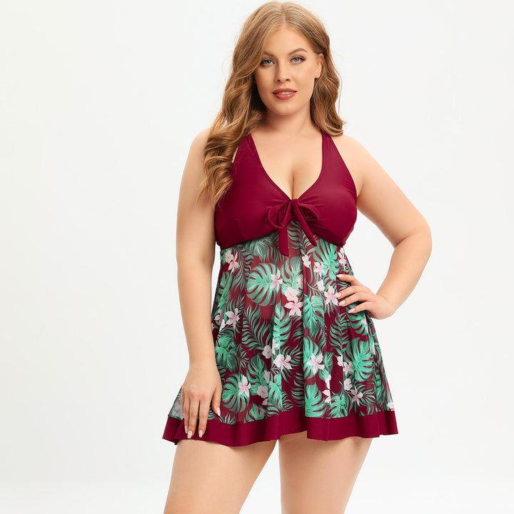 Damen Badeanzug mit floralem Überwurf Drune