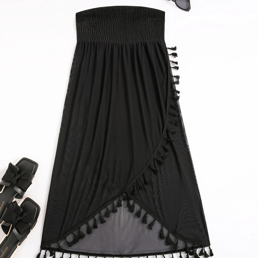 Damen Strandkleid mit raffiniertem Volant und elastischen Anpassungen Drune