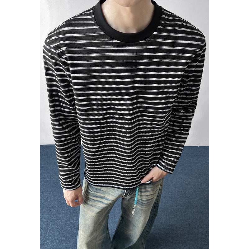 Herren Sportliches Langarm-Shirt mit Streifenmuster Drune