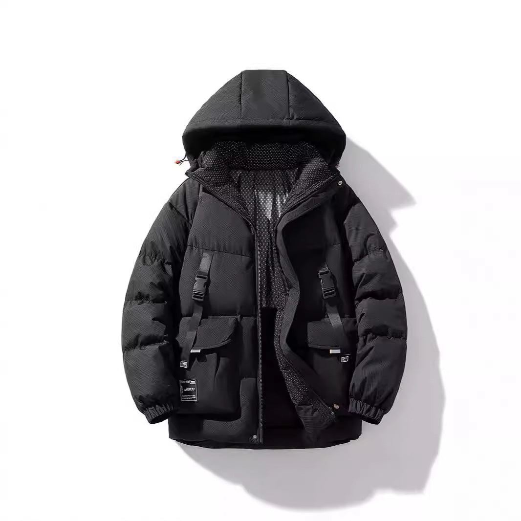 Herren Stepp-Winterjacke mit Kapuze und Printdetails Drune