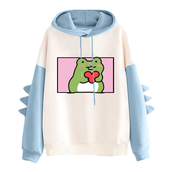 Damen Hoodie mit freundlichem Froschdesign Drune