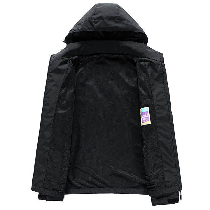 Herren Funktionale Outdoor-Jacke mit verstellbarem Kapuzendesign Drune