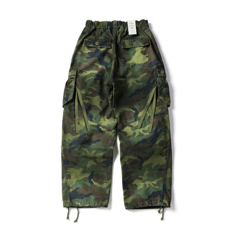 Unisex Locker geschnittene Cargo-Hose mit Bananen-Applikation, großen aufgesetzten Taschen und verstellbarem Saum Drune