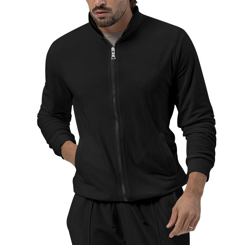 Herren Atmungsaktive Zip-Jacke mit hohem Kragen und seitlichen Taschen Drune
