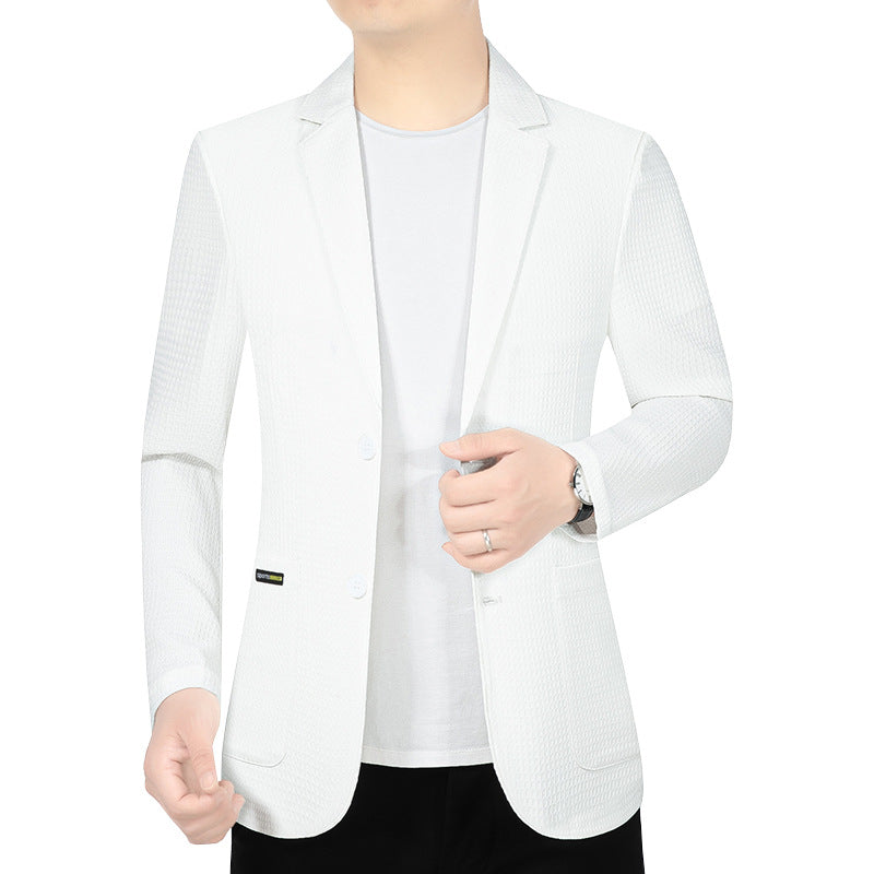 Herren Modernes Stretch Business-Sakko mit schmalem Schnitt und aufgesetzten Taschen Drune