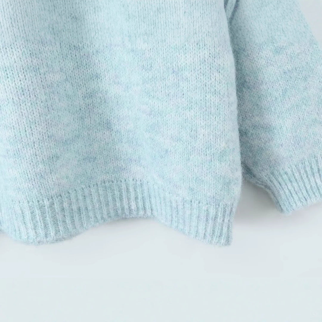 Damen Kuscheliger Strickpullover mit Rundhalsausschnitt Drune