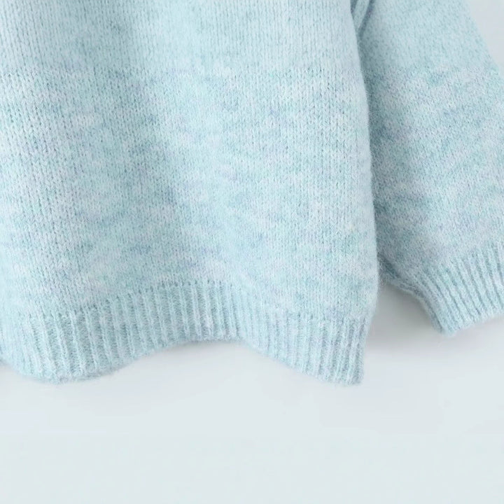 Damen Kuscheliger Strickpullover mit Rundhalsausschnitt Drune