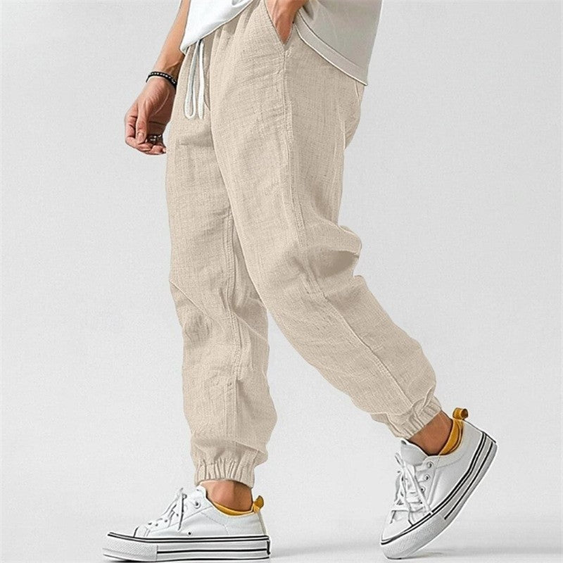 Herren Leichte und bequeme Leinen Jogginghose Drune