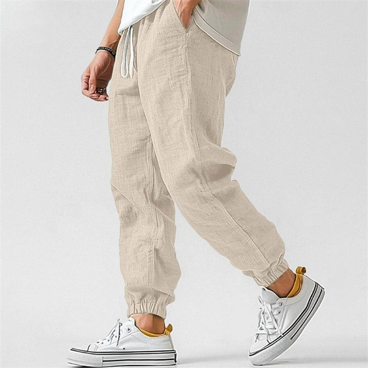 Herren Leichte und bequeme Leinen Jogginghose Drune