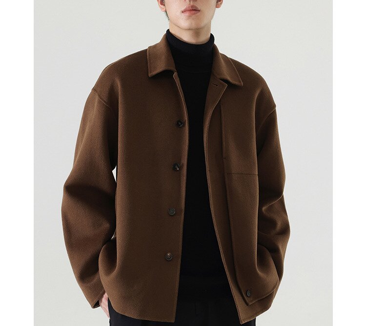 Herren Boxy Wollmix-Hemdjacke mit durchgehender Knopfleiste und überschnittener Schulter Drune