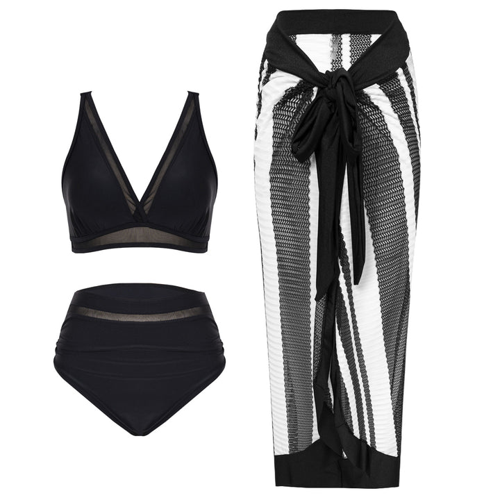 Damen High-Waist Bikini Set mit verstellbaren Trägern Drune
