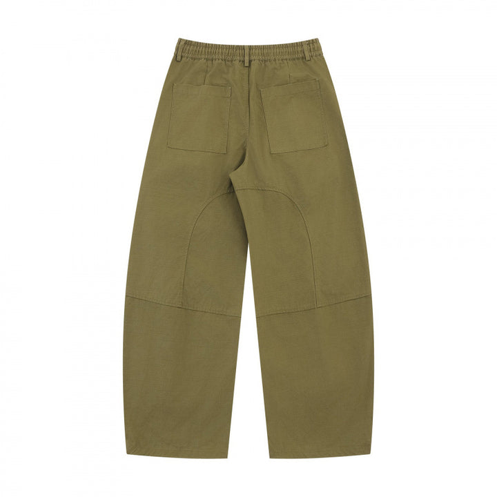 Unisex Weite Utility-Cargo-Hose aus Baumwollmix mit Tunnelzugbund, großen Aufgesetzten Taschen und ballonförmiger Silhouette Drune