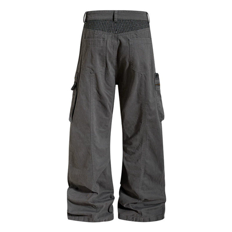 Damen weite Culotte-Cargohose mit Multi-Taschen und Textur-Einsätzen Drune