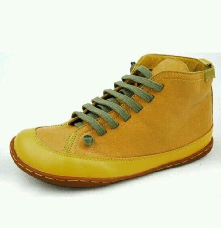 Damen Schnürstiefel mit modischer Textil-Oberfläche und rutschfester Sohle Drune