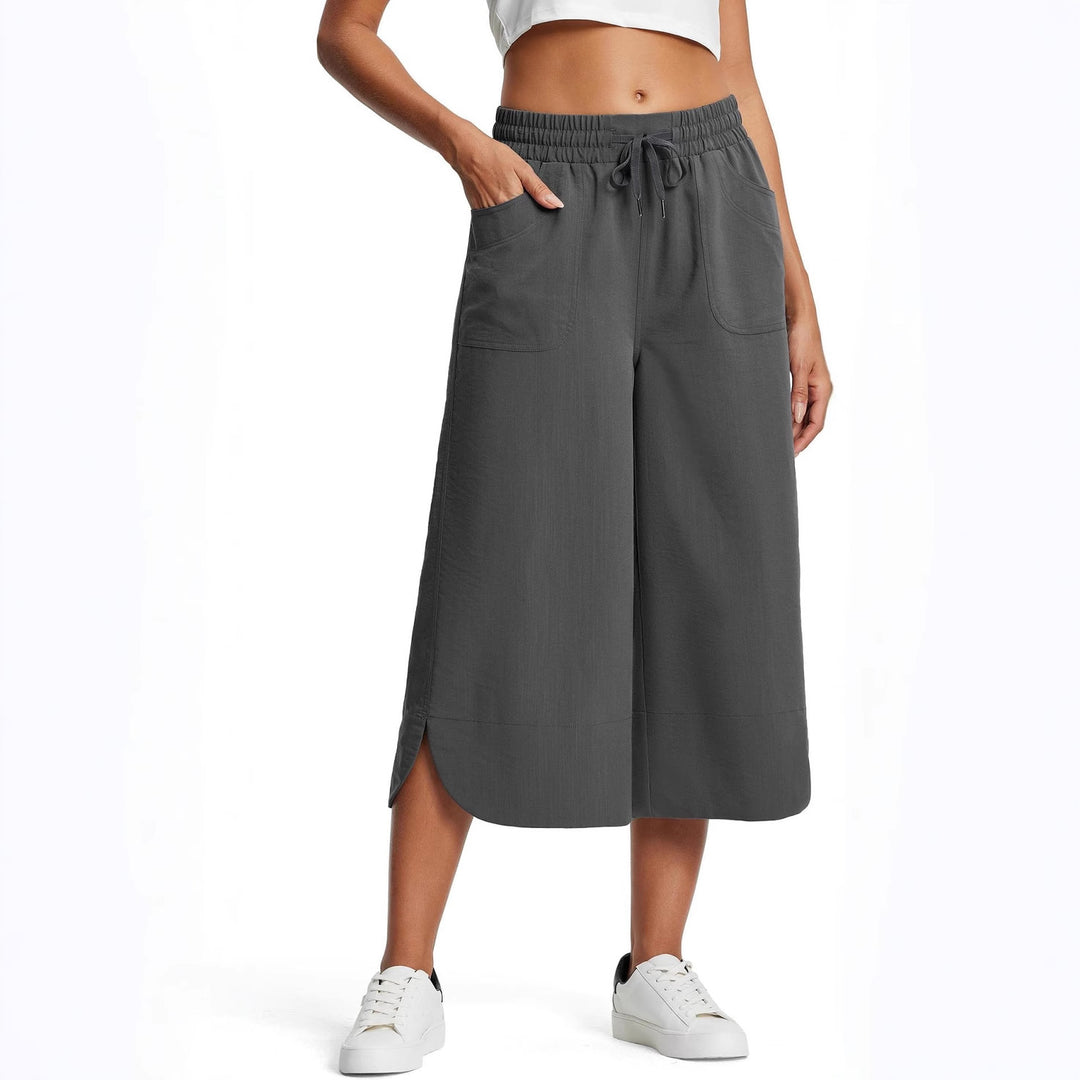 Damen lässige Culotte mit elastischem Bund und praktischen Seitentaschen Drune