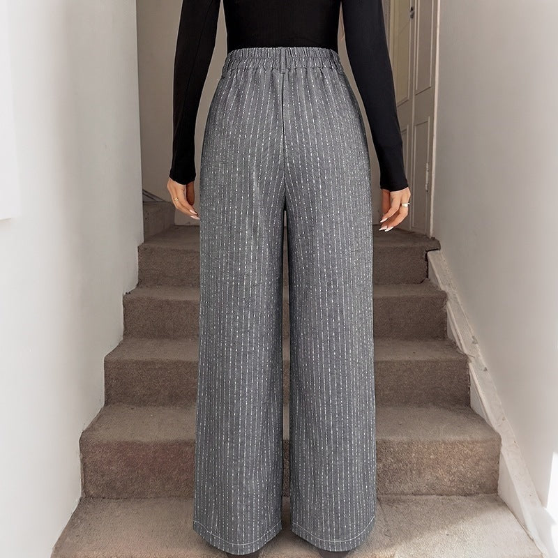 Damen Hochtaillierte Stoffhose mit Nadelstreifen Drune