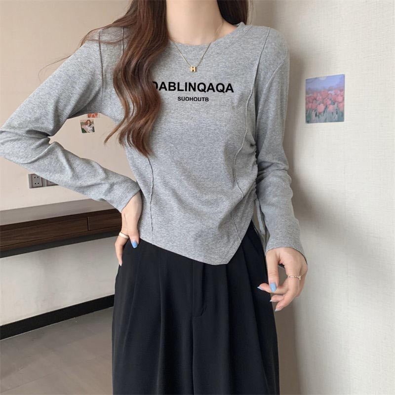 Damen Langarmshirt mit kreativem Druck und lässigem Schnitt