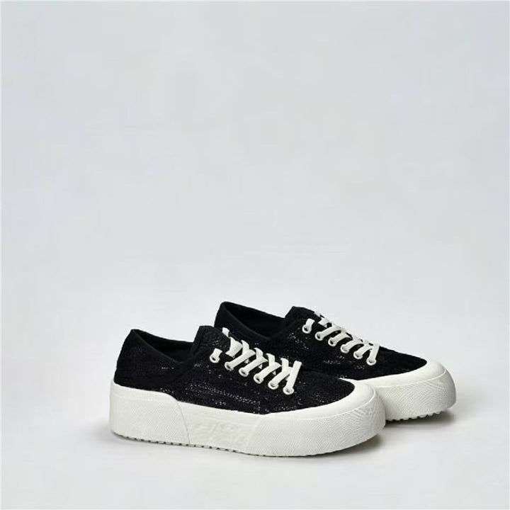 Damen Plateausneaker mit gestricktem Obermaterial und dicker Plattformsohle Drune
