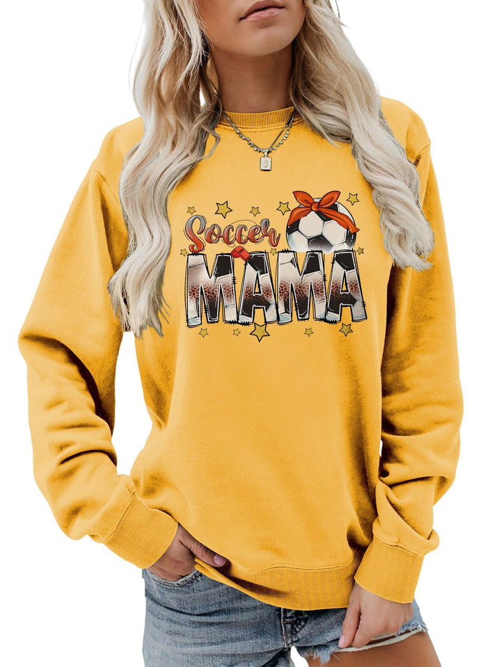 Damen Sweatshirt mit auffälligem "Soccer Mama" Aufdruck und bequemer Passform Drune