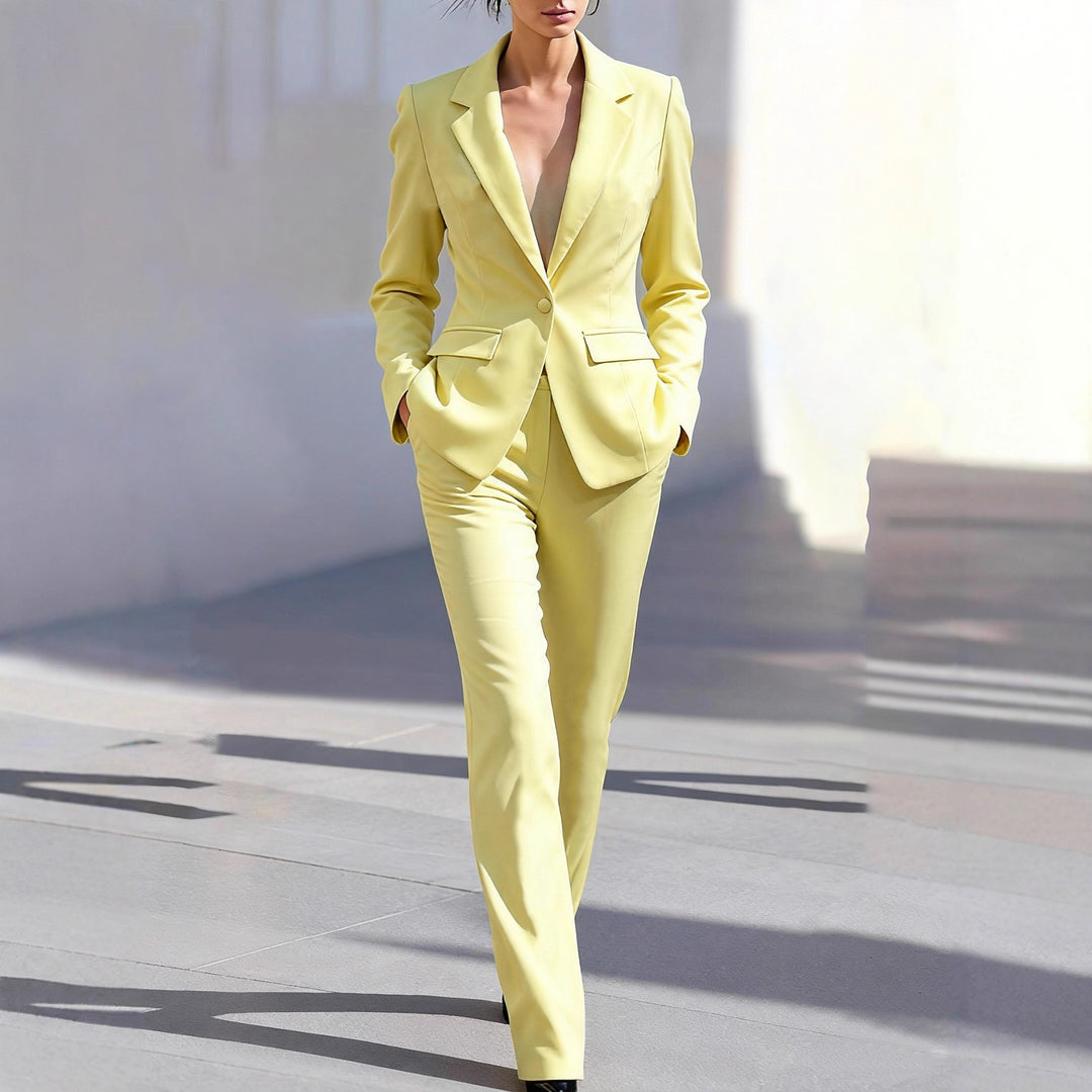 Damen Eleganter Tailored Anzug mit modernem Schnitt und Taschen Drune