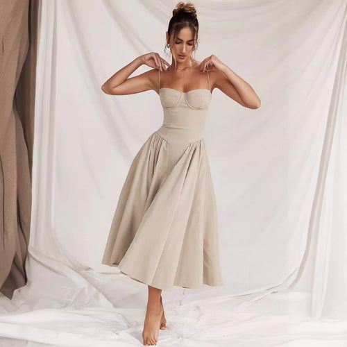 Damen Midi-Kleid mit elegantem Schnitt und komfortablen Trägern Drune