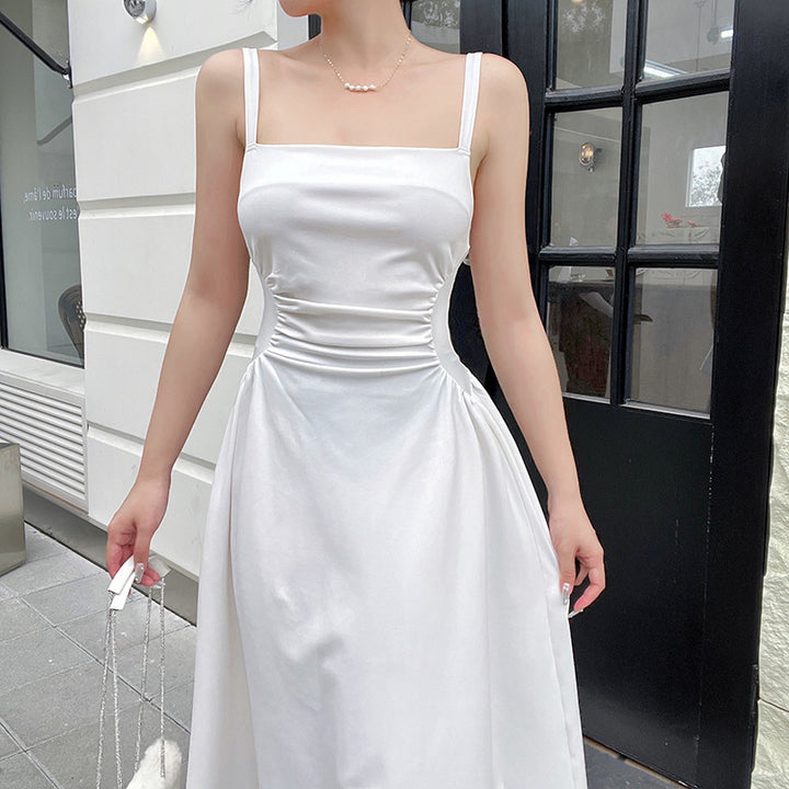 Damen Elegantes Spaghettiträger-Midikleid mit figurbetonter Silhouette und raffinierten Drapierungen Drune