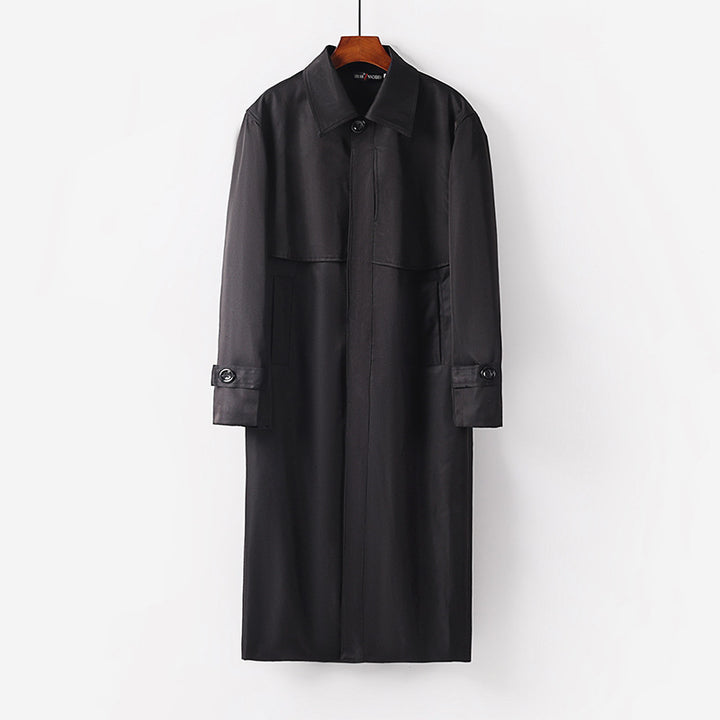 Damen leichter Trenchcoat mit verdeckter Knopfleiste und Schultercape Drune