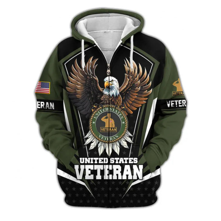 Herren Kapuzensweater mit amerikanischem Veteranenmotiv Drune