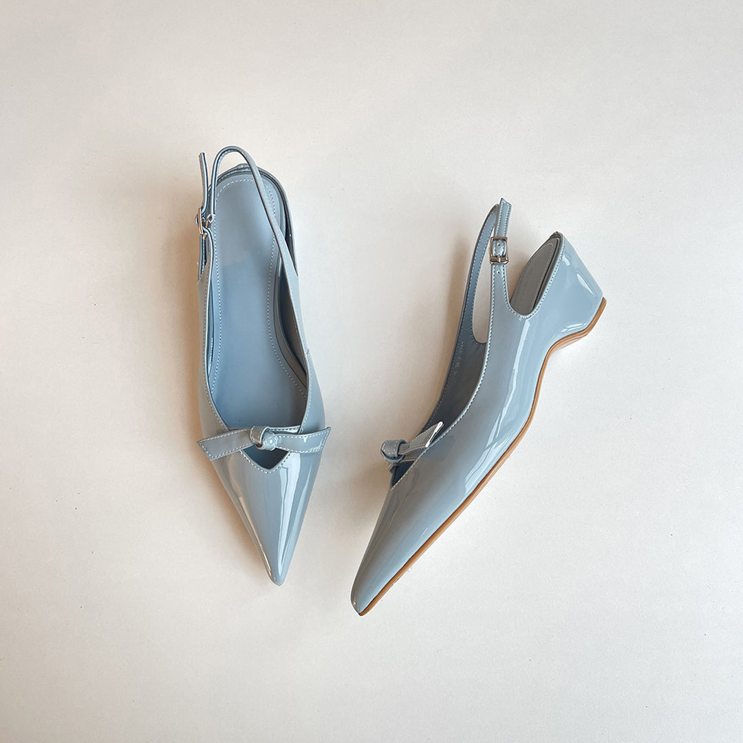 Damen Slingback Ballerinas mit spitzer Zehenpartie und dekorativem Bogen Drune