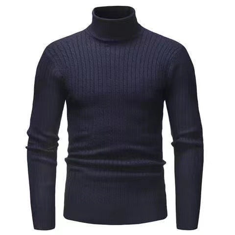 Herren nan schlanker Rollkragenpullover mit Zopfstruktur, feinem Rippstrick und elastischen Bündchen Drune