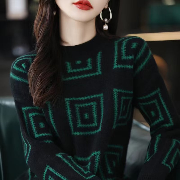 Damen gemusterter Pullover Drune