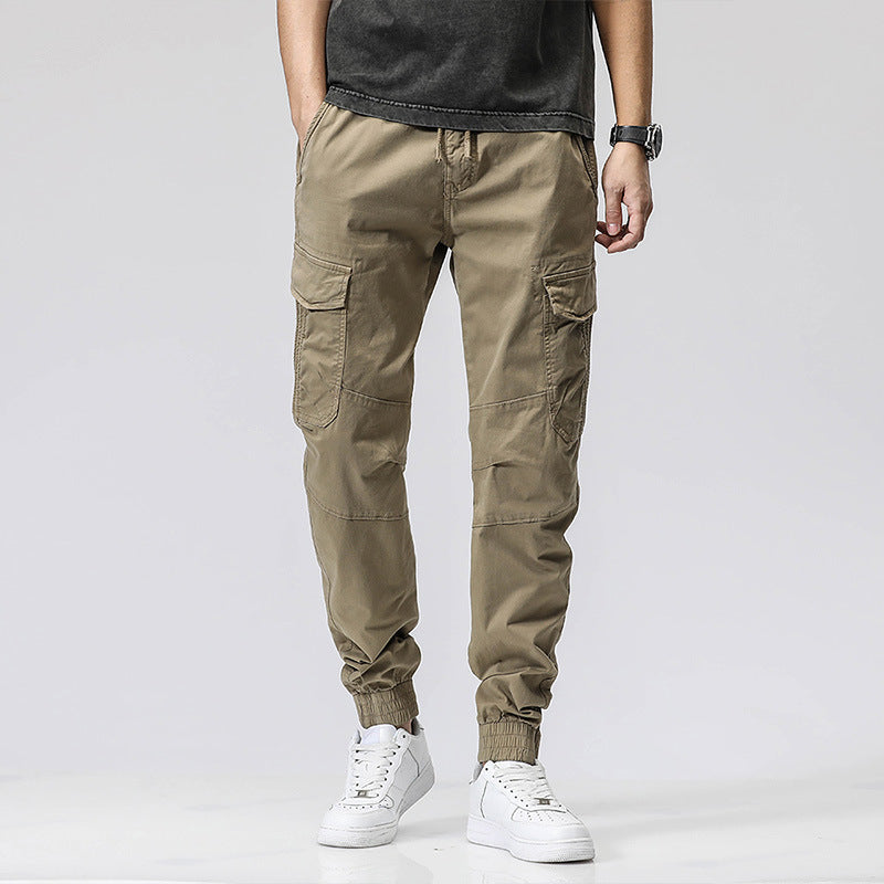 Herren Cargo-Joggerhose mit ergonomischen Kniepasse, elastischem Tunnelzugbund und großvolumigen Klappentaschen Drune