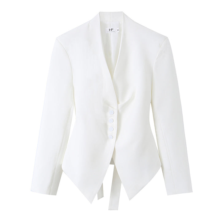 Damen nan taillierter Blazer mit asymmetrischem Saum und Wickeldetail Drune