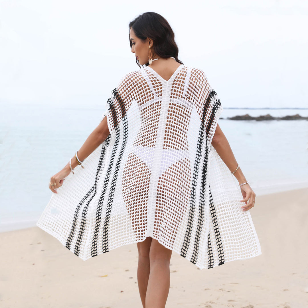 Damen Strickkimono aus luftigem Netzmaterial Drune