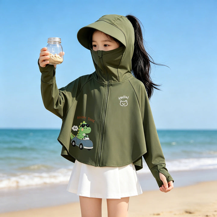 Mädchen Leichte Kapuzenjacke mit UV-Schutz Drune