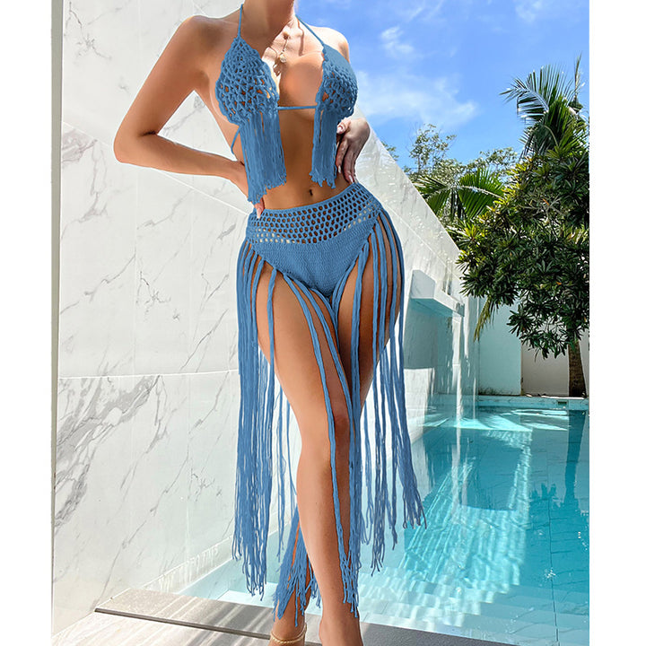 Damen Häkel-Bikini-Set mit fransigen Akzenten und einzigartigem Schnitt Drune