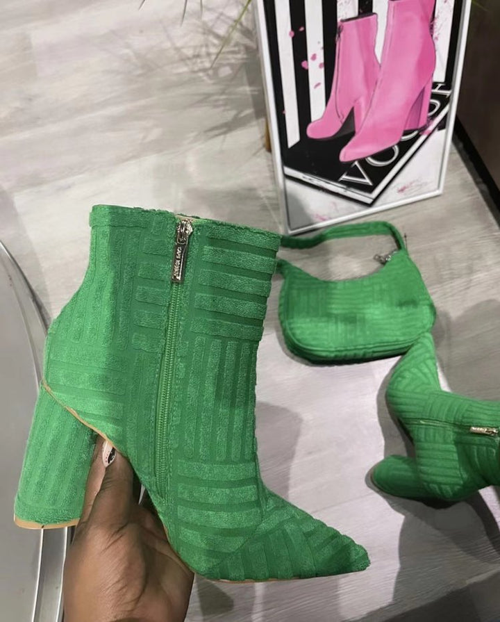 Damen Elegante Stiefeletten mit strukturiertem Obermaterial und praktischem Reißverschluss Drune