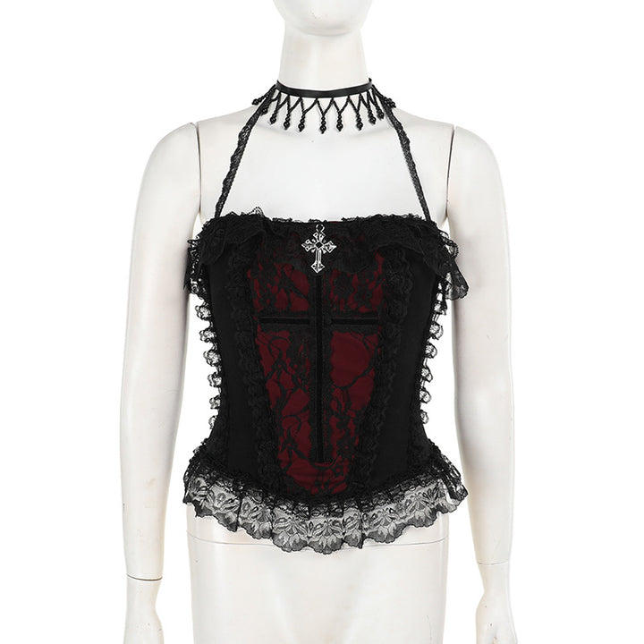 Damen figurbetonte Bluse mit Rüschendetails und Schnürung Drune