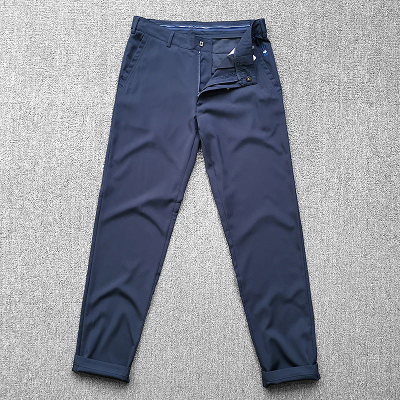 Herren Chinohose im schmalen Schnitt mit Stretch, Bügelfalte und schrägen Eingrifftaschen Drune