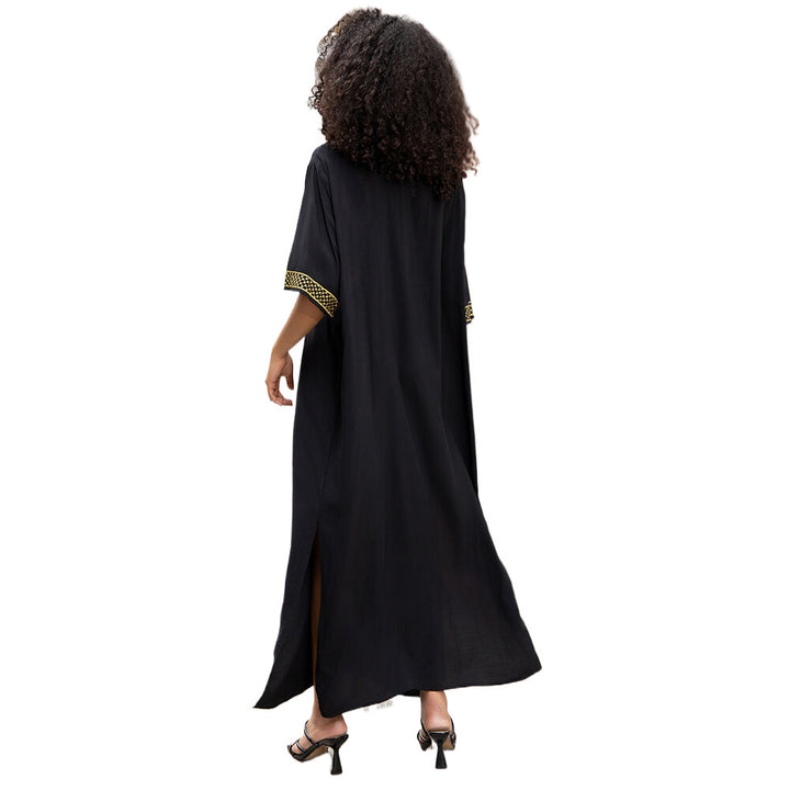 Damen Kaftan mit kunstvollem Goldstickerei Drune