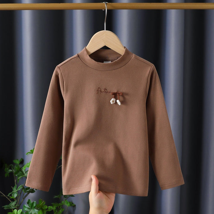 Mädchen Langarmshirt mit elegantem Stehkragen und filigraner Bestickung Drune