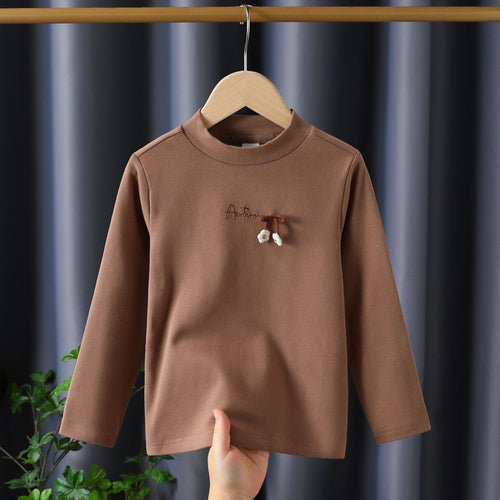 Mädchen Langarmshirt mit elegantem Stehkragen und filigraner Bestickung Drune