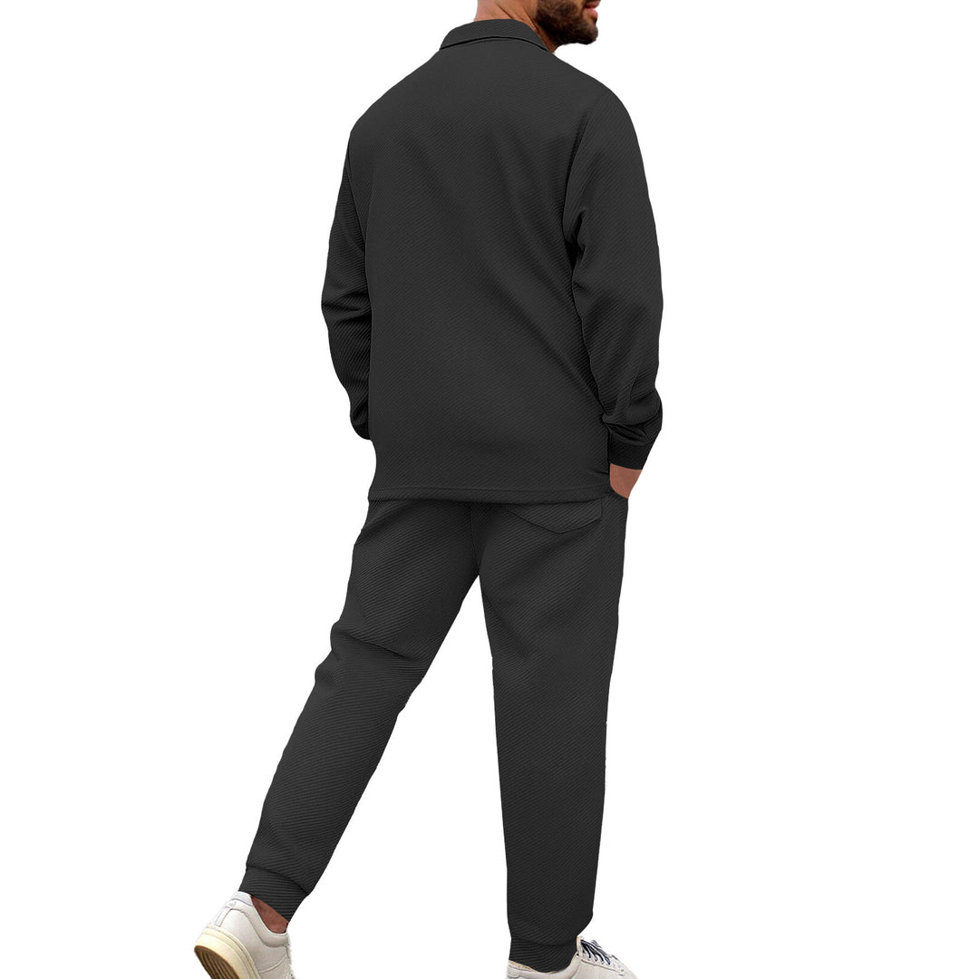 Herren nan Hemdenjacke-Set mit aufgesetzter Klappentasche und konischer Komforthose Drune