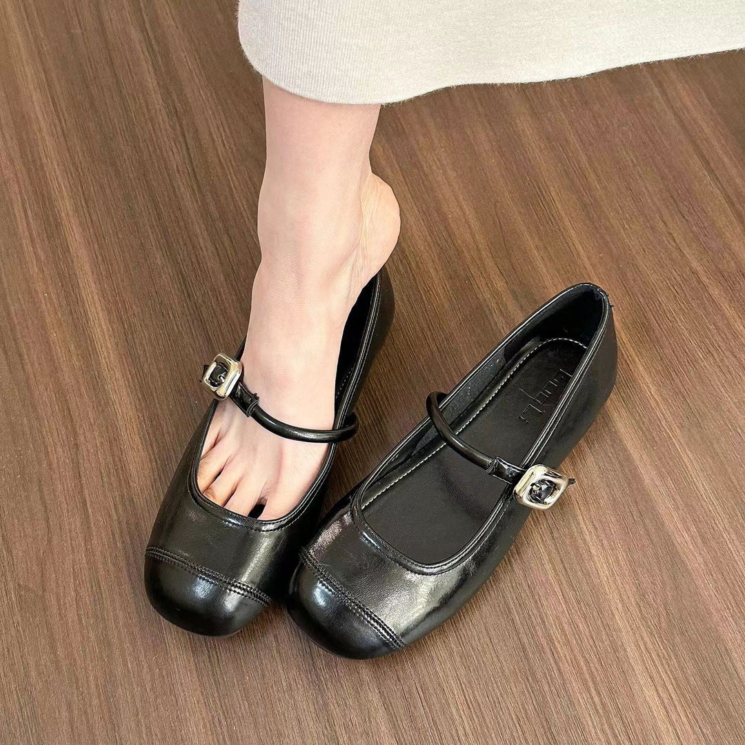 Damen Ballerinas mit dekorativem Schnallen-Detail und angenehmem Fußbett Drune